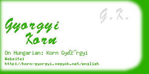 gyorgyi korn business card